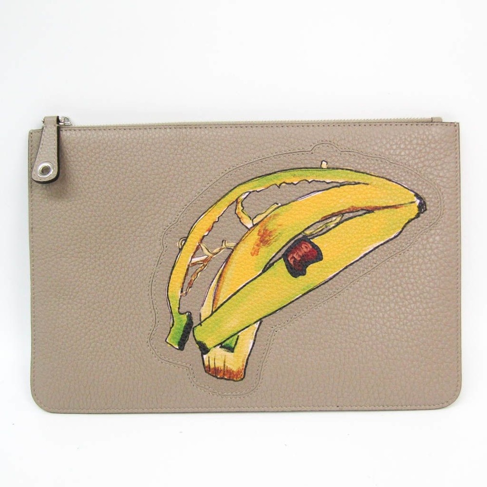 Fendi Leather Banana Envelope Clutch w Dustbag and Card SA Rank
